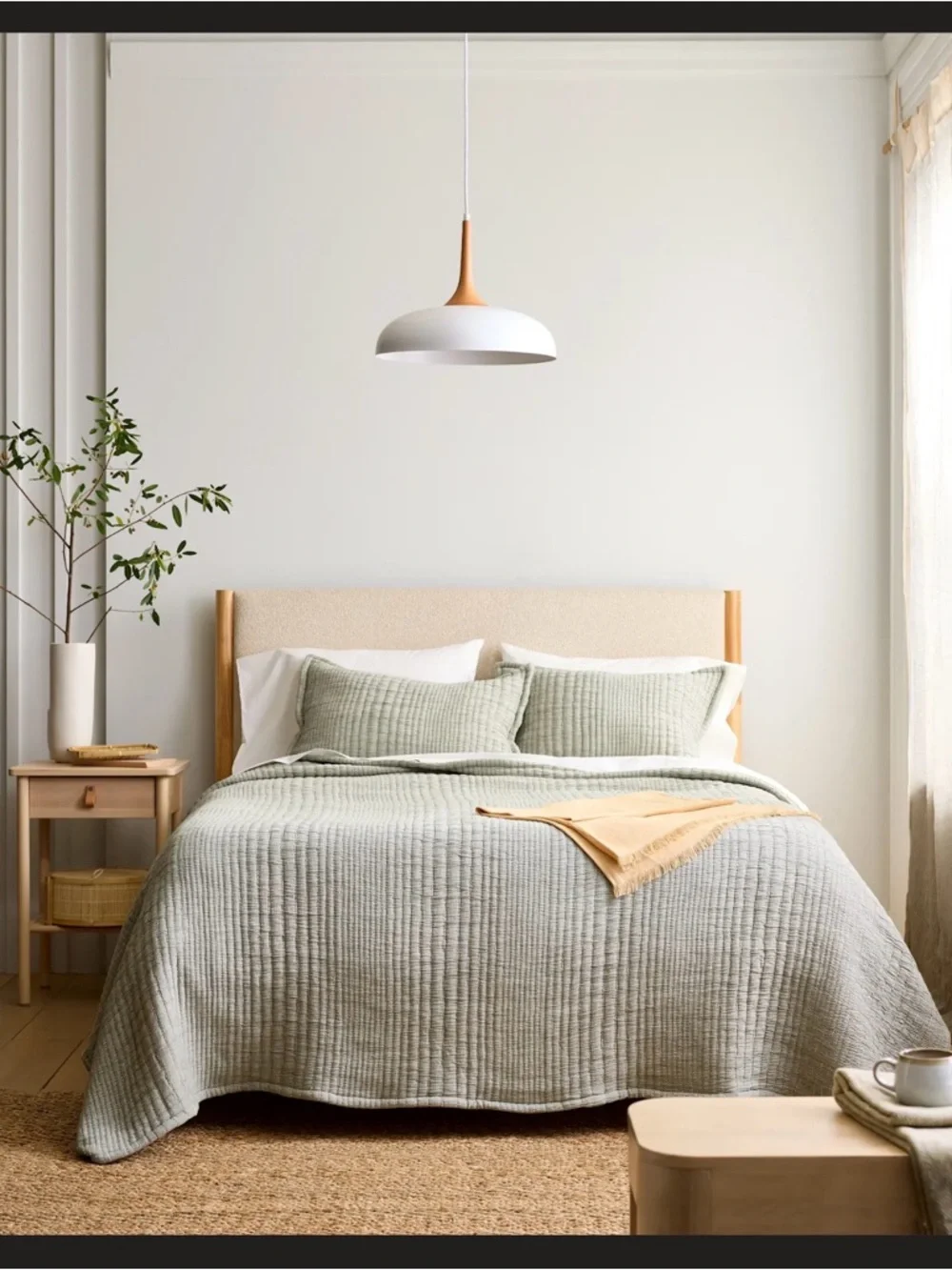 Quince Channel stitch quilt King SET with 2 King shams